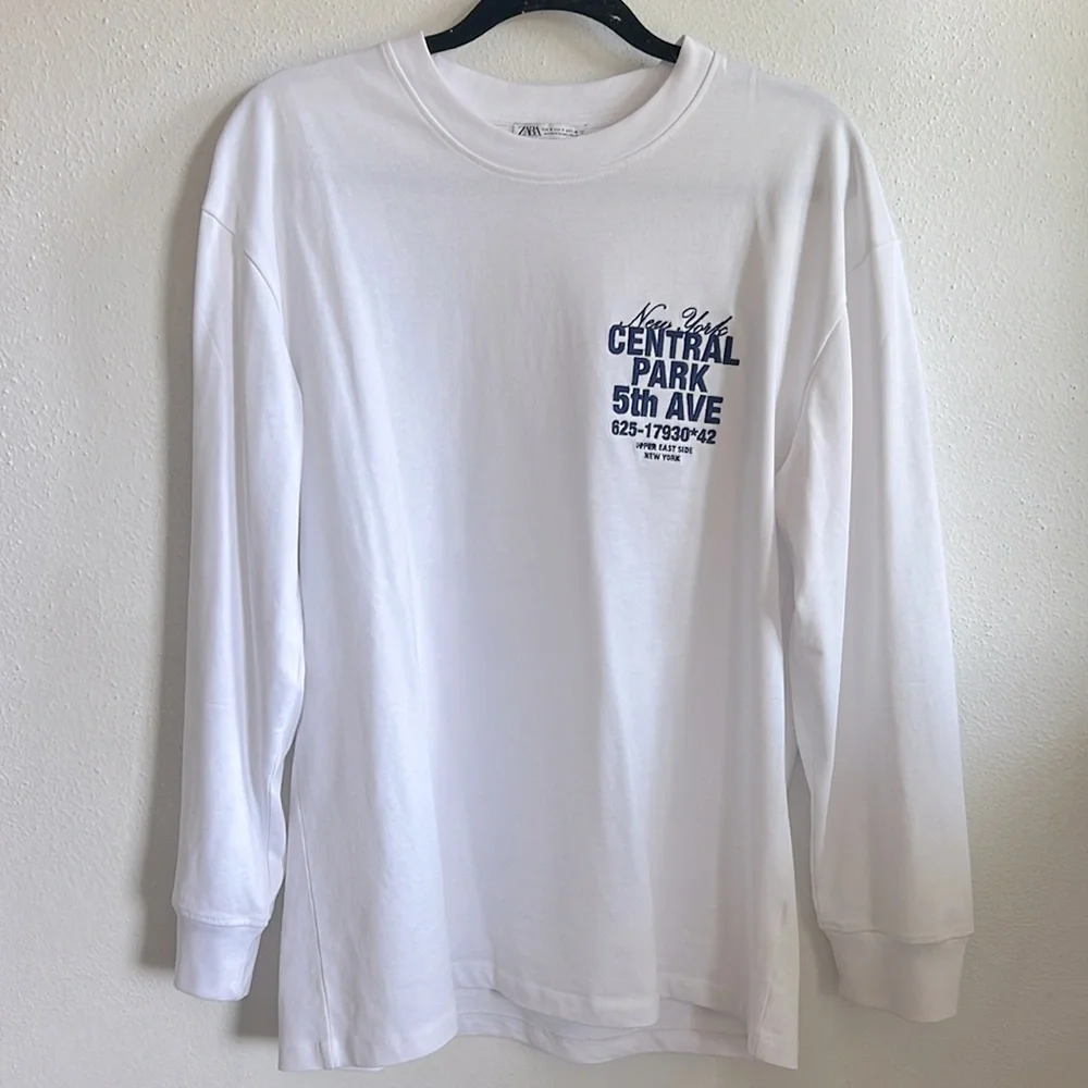 ZARA EMBROIDERED TEXT T-SHIRT